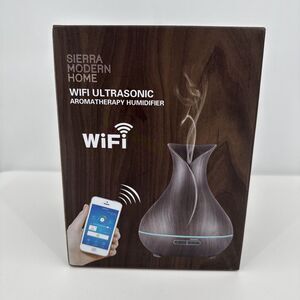 Sierra Modern Home WIFI Ultrasonic Aromatherapy Humidifier‎ Brown Low Noise NEW